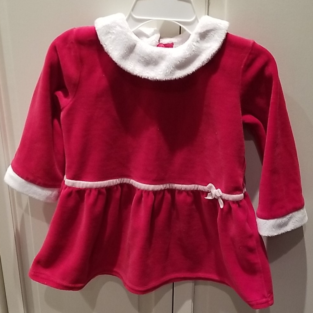 Red velour dress